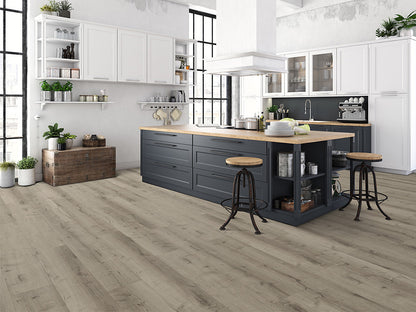 LB Floor Eiche Designboden Eiche Grau – 6 x 240 x 1524 mm, 2,19 m², Rigid SPC, inkl. 1,0 mm Kork-Trittschall