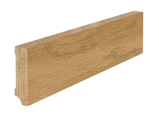 Eiche Sockelleisten „Rundkante“ – 16x58x2400 mm, massiv, matt lackiert, 10 Stk./Bund